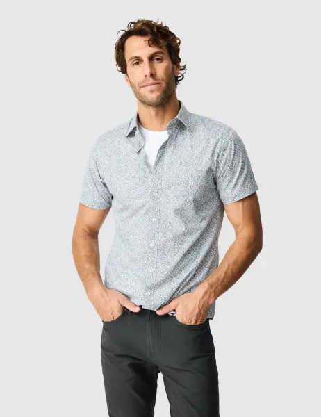 Rodd & Gunn Slim Fit Pure Cotton Floral Shirt Blue Mix