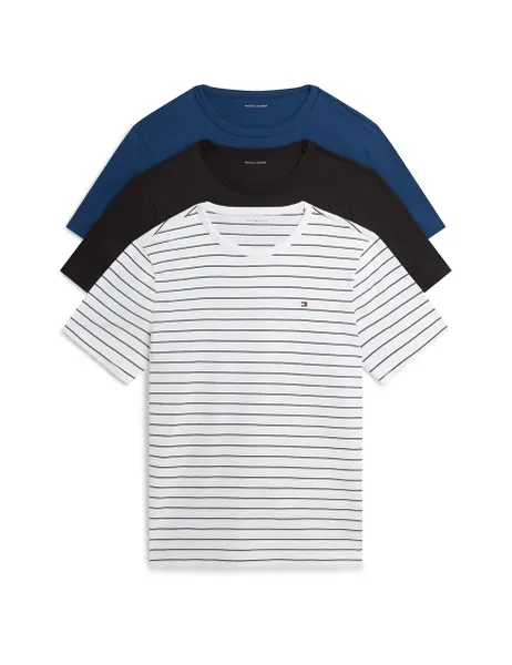 Tommy Hilfiger 3 Pack Pure Cotton T-Shirts Blue Mix