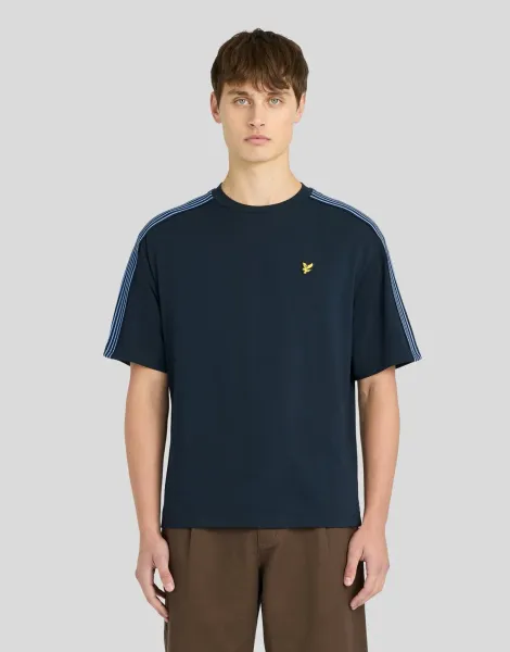 Lyle & Scott Stripe Taped Cotton T-Shirt