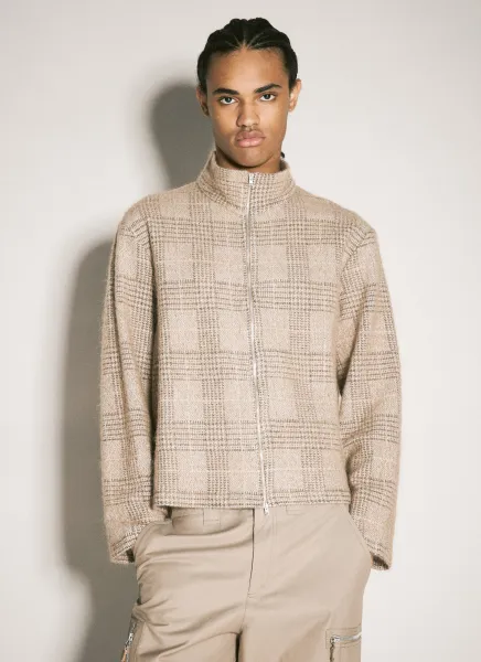 Shrunken Full Zip Polo Cardigan