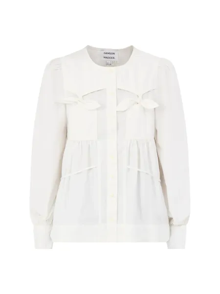 Damson Madder Cotton Lettie Bow Detail Blouse