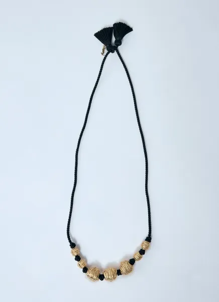 Metal And Tassel Necklace