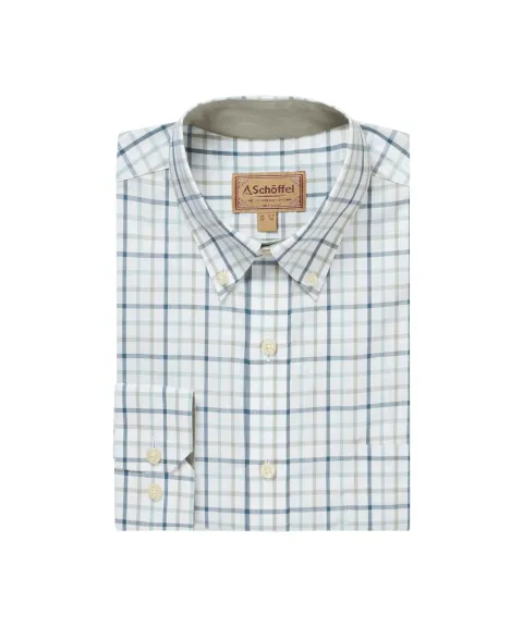 Schöffel Country Holkham Classic Shirt - Deep Ocean Blue/Agave Green
