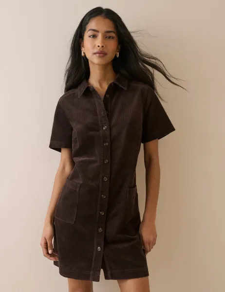 Nobody's Child Cord Mini Shirt Dress