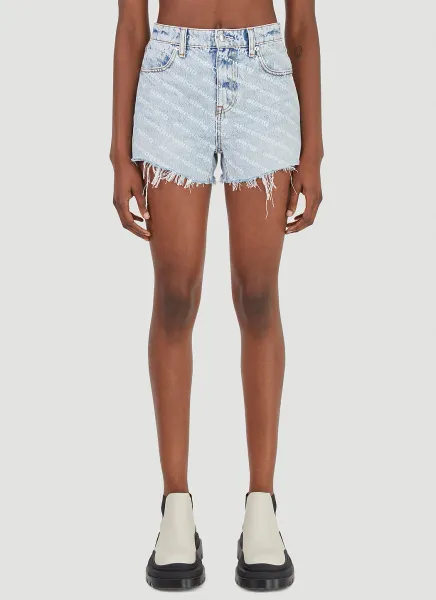 Logo Denim Shorts