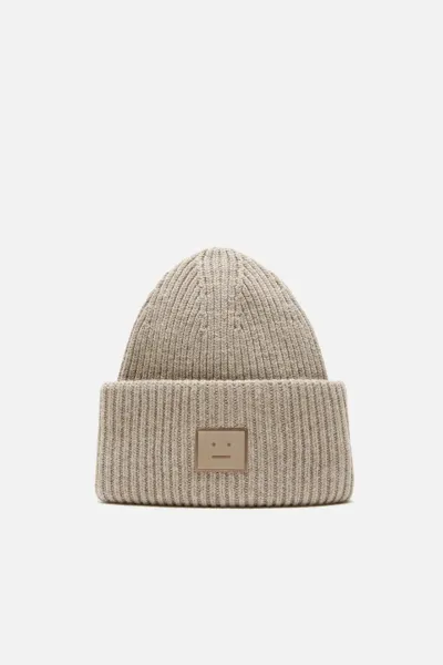 Acne Studios Large face logo beanie - Yak