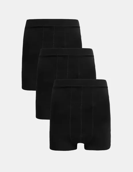 Marks & Spencer 3 Pack Cotton Rich Stoma Trunks Black