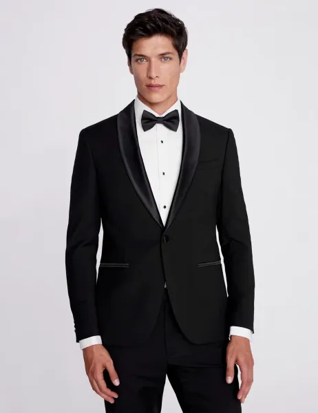 Moss Slim Fit Shawl Lapel Tuxedo Jacket Black