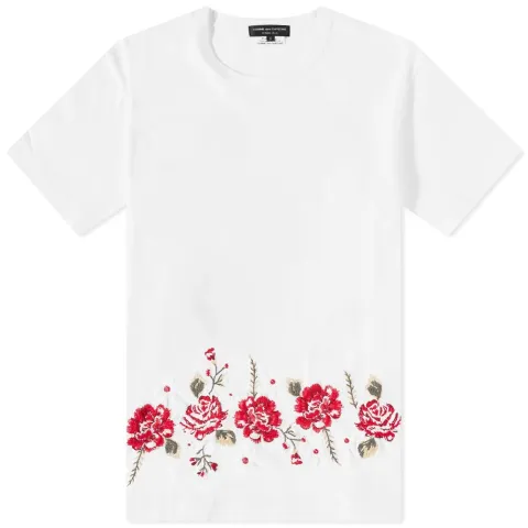 Hem Roses Embroidery T-Shirt