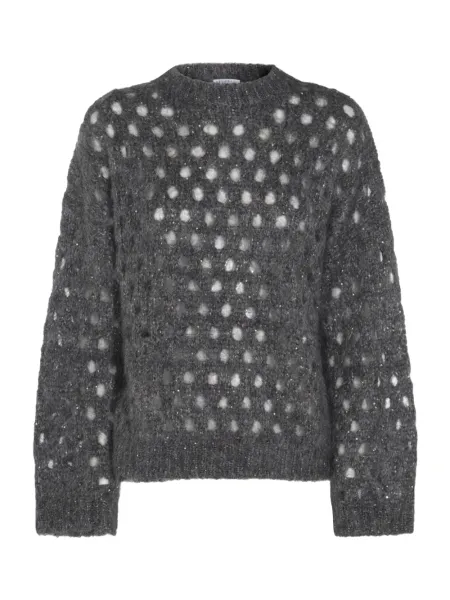 Women open knit sweater Grey
