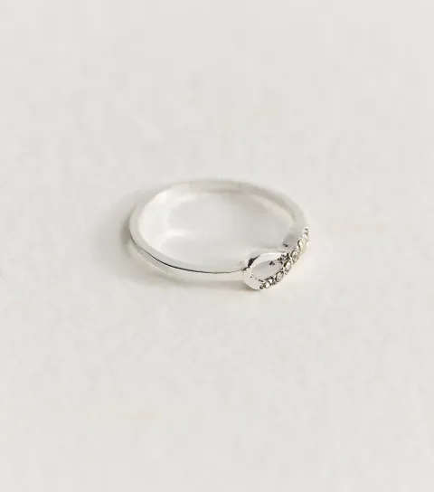 Silver Tone Single Infinity Ring
