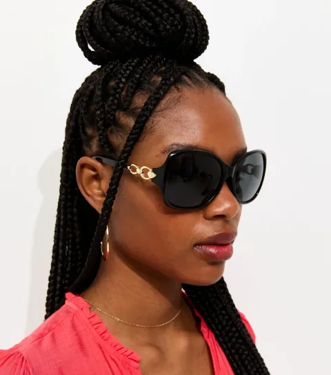Black Round Frame Sunglasses