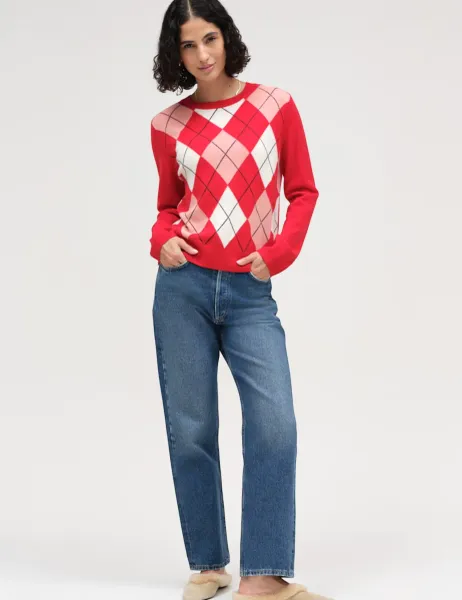 Chinti & Parker Wool Rich Argyle Crew Neck Jumper