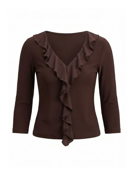 Forever New Orla Ruffle Three-Quarter Sleeve Top