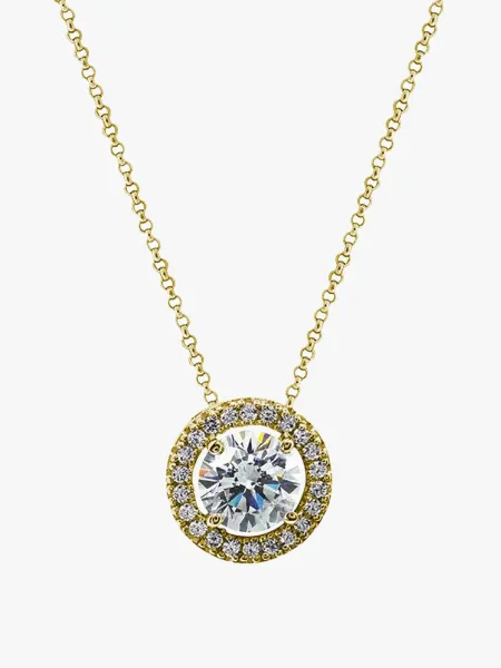 CARAT Gwen Round Borderset Necklace 18kt Gold Vermeil