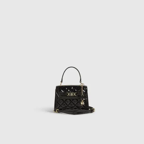 River Island Quilted Mini Charm Tote Crossbody Bag