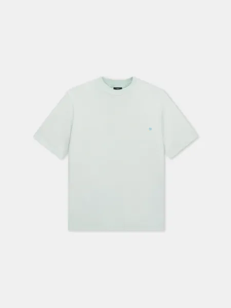 QUALITY GOODS LABEL TEE - Powder Teal