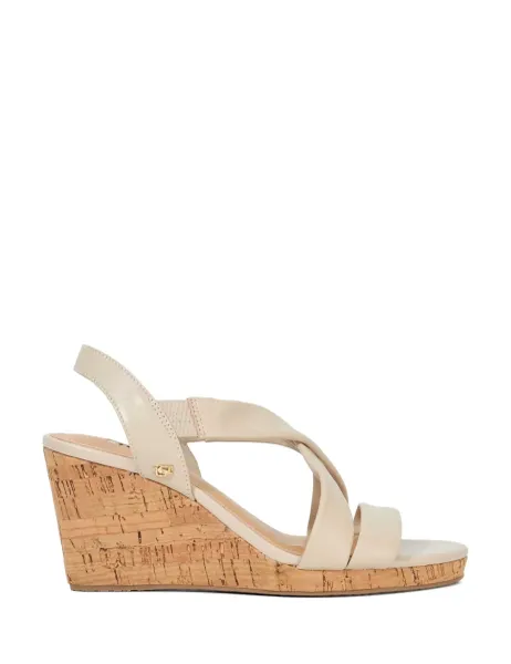 Dune London Wide Fit Leather Strappy Wedge Sandals