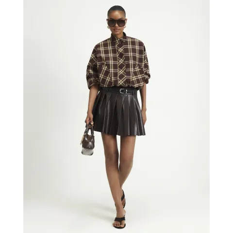 River Island Belted Pleated Mini Skirt