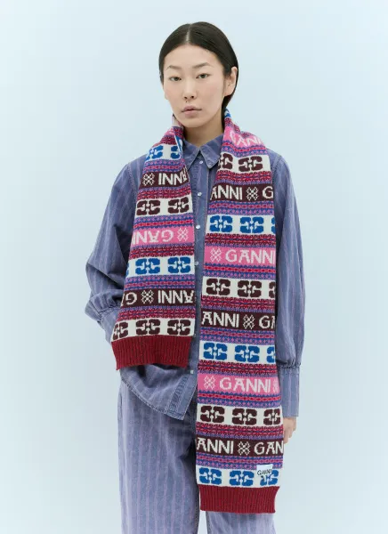 Logo Jacquard Wool-Blend Scarf