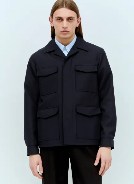 Wool-Blend Twill Jacket