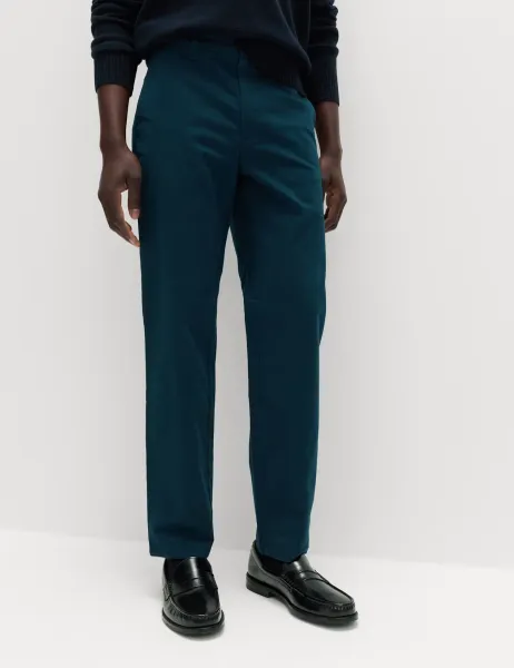 Marks & Spencer Regular Fit Stretch Chinos Dark Petrol