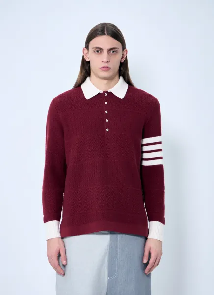Four-Bar Rugby Knit Sweater