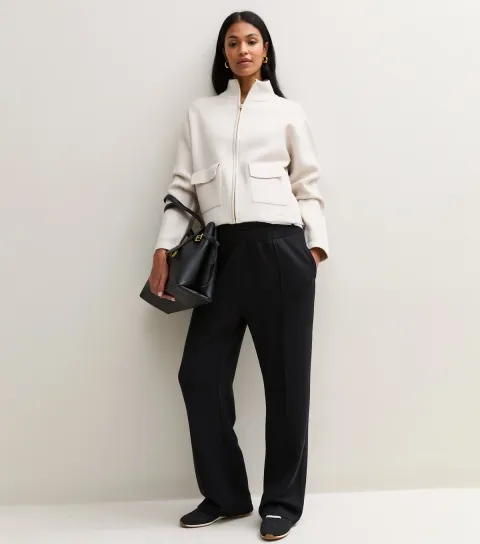 New Look Women's Maternity Premium Black Wide Leg Joggers