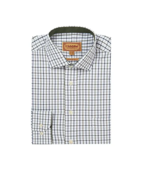 Schöffel Country Milton Tailored Shirt - Blueberry/Dark Khaki Green