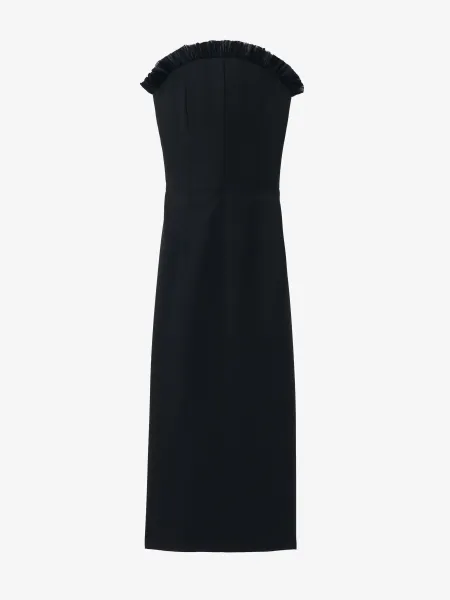 Crepon Trim Evening Dress