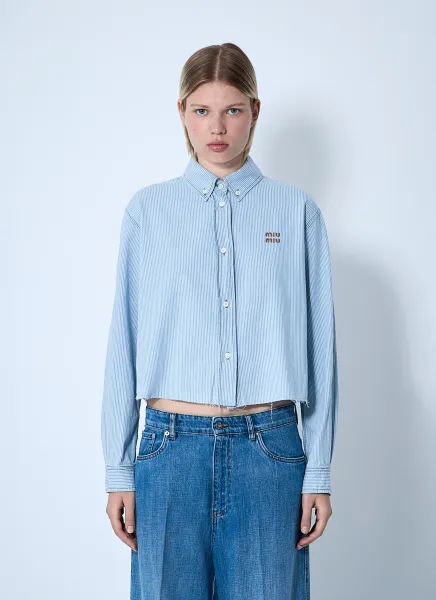 Striped Logo Motif Shirt