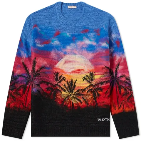 Neon Palmscape Crew Knit