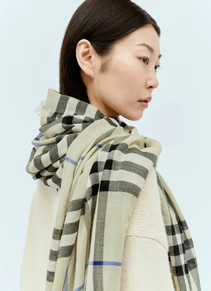 Check Wool Scarf