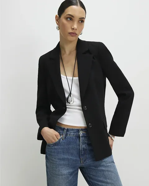 River Island Long Sleeve Single Breasted Blazer