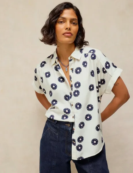 White Stuff Lyocell Rich Floral Shirt White Mix