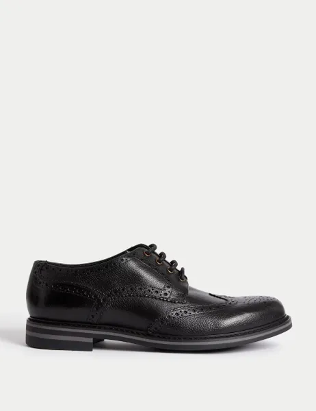 Marks & Spencer Wide Fit Leather Brogues Black