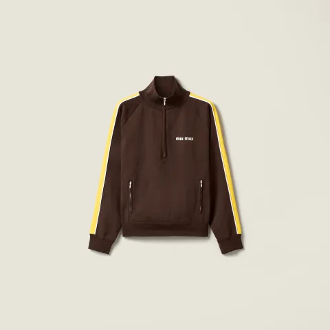 Technical yarn zipper sweatshirt