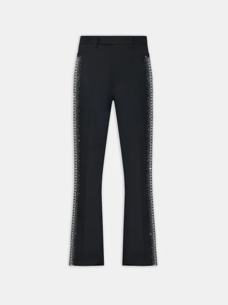 CRYSTAL STRIPE FLARE PANT - BLACK