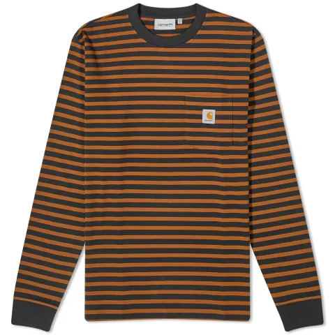 Long Sleeve Seidler Stripe Pocket T-Shirt