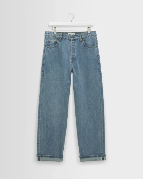 Wax London Felix - Blue Wash Selvedge Loose Fit Denim Jeans