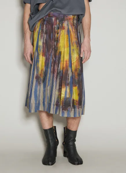 Graphic-Print Culotte Pants