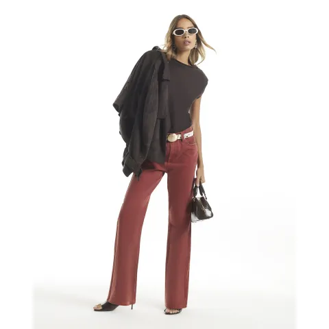 River Island Rust Mid Rise 90S Slim Straight Leg Jeans