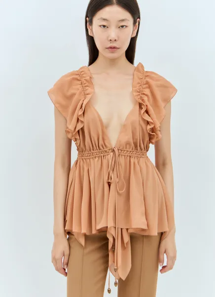 Silk Gathered Camisole Top
