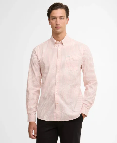 Cresswell Seersucker Tailored Long-Sleeved Shirt