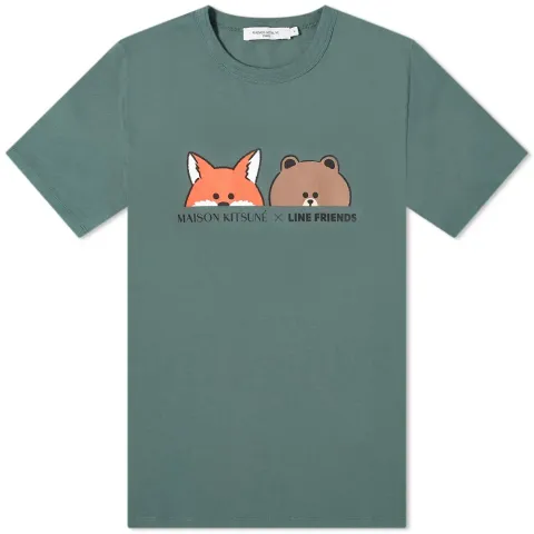 Maison Kitsuné x Line Kitsuné Face Print T-Shirt
