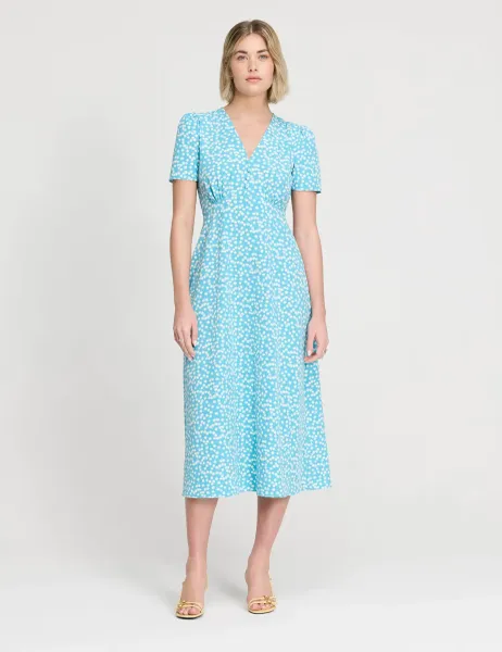 Finery London Printed V-Neck Midi Tea Dress