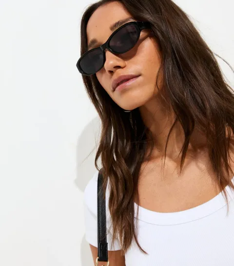 Black Oval Shape Sunglasses