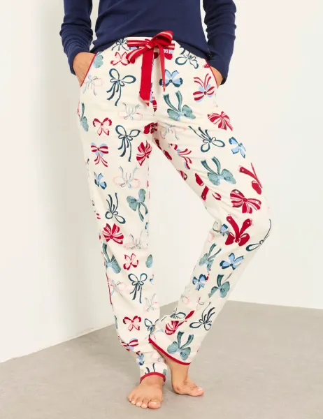 FatFace Pure Cotton Bow Print Pyjama Bottoms