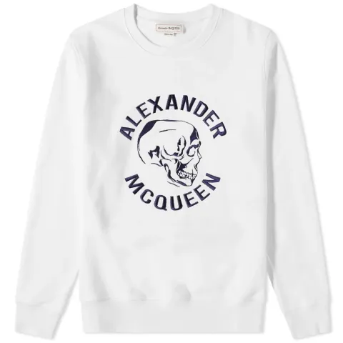 Embroidered Skull Logo Crew Sweat