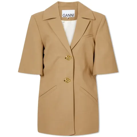 Short Sleeve Boxy Blazer Jacket